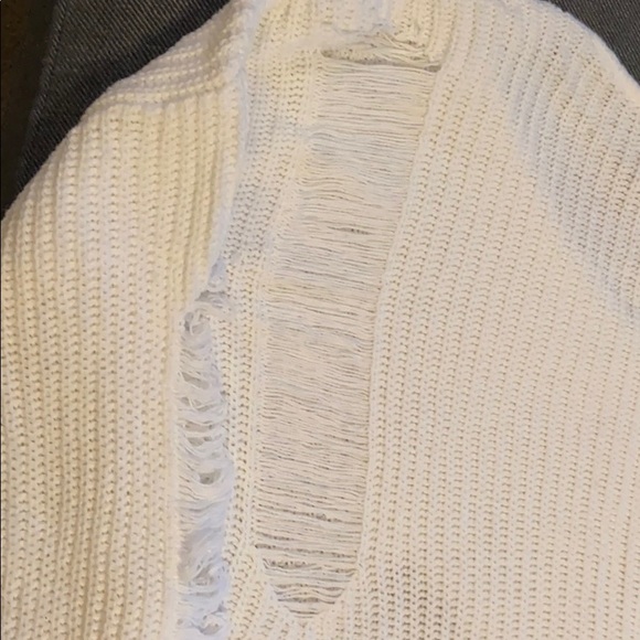 No Comment Deconstructed White Sweater Size Medium - Picture 7 of 9